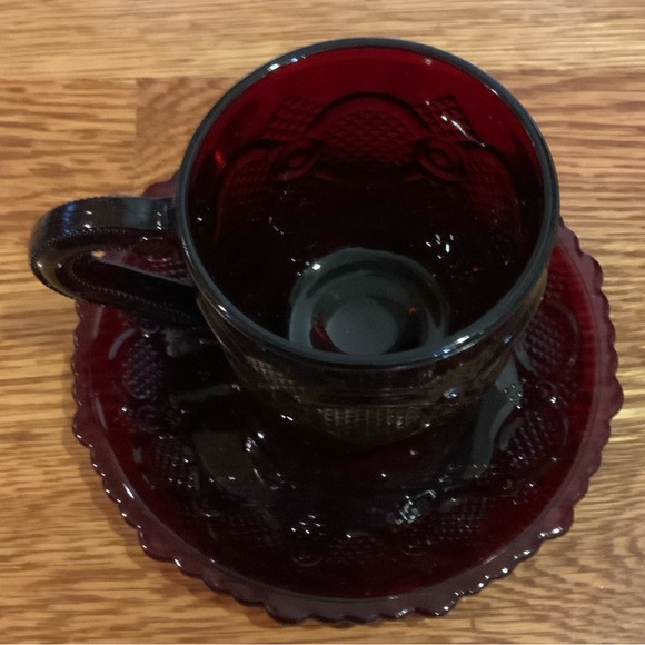 Cape Cod Cup and Saucer Ruby Red Set of 2 NOS #M - Picture 5 of 8
